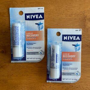 2 Nivea Labello A Kiss of Recovery medicated lip balms